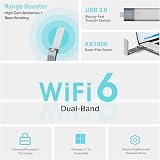 TP-Link AX1800 WiFi 6 USB Adapter Archer TX21UH Dual Band 5dBi Antenna WPA3 Win view 2