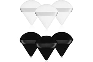TULOBI 6 Pieces Powder Puff Face Makeup Puffs Powder Puffs for Face Powder Triangle Wedge Shape Soft Velour Powders Puffs for Loose Mineral Powder Body Powder Cosmetic Foundation Wet Dry Beauty Makeup Tool.