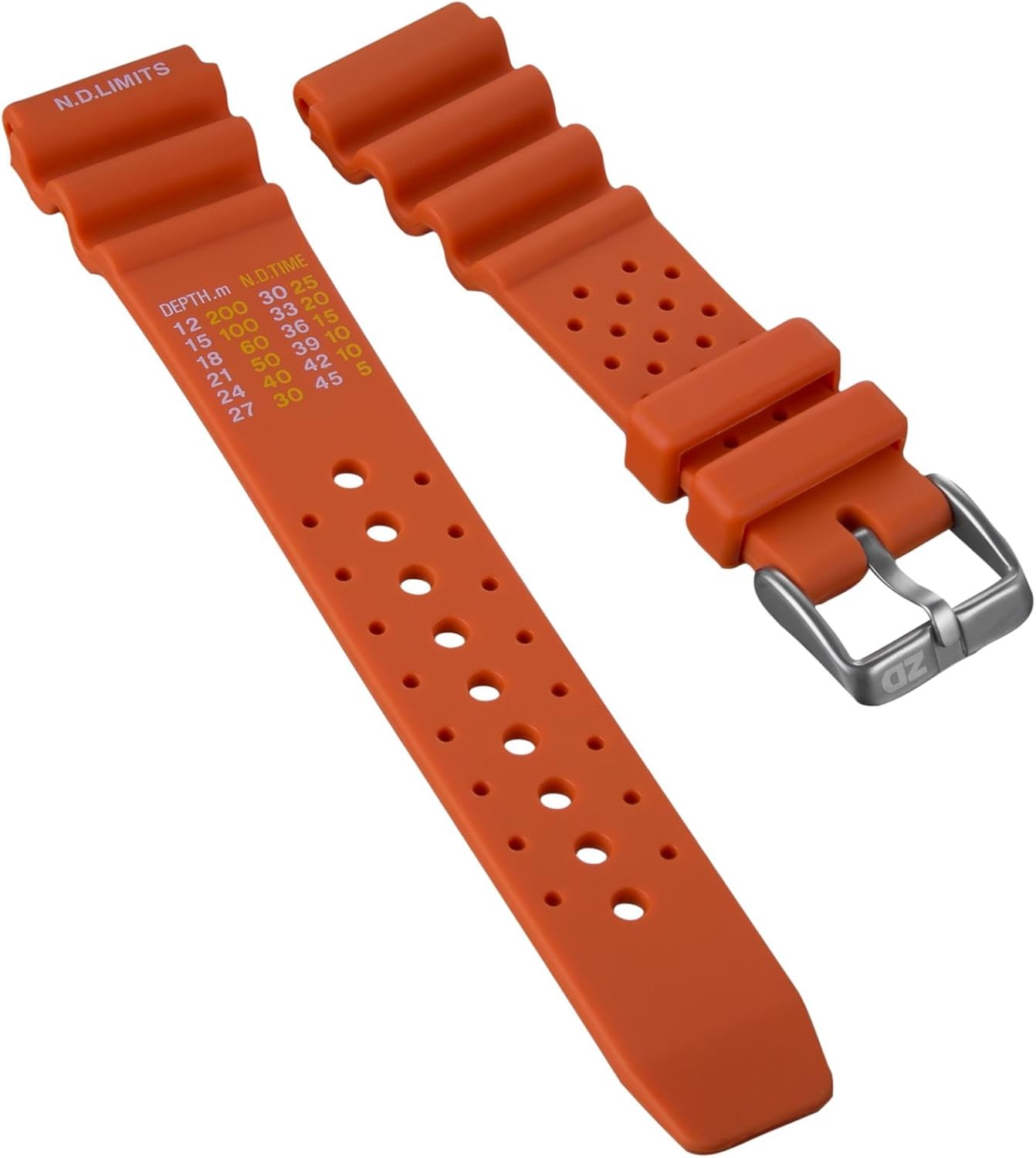 Dive Watch Strap by ZULUDIVER, NDL Type for Citizen, Orange, 22mm