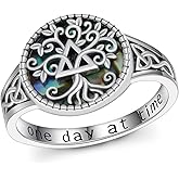 Peireara Sobriety Gifts for Women: 925 Sterling Silver Tree of Life Sobriety Ring