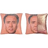 nicolas cage sequin pillow amazon