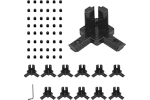 Seekliny 12pcs 2020 Hardware 3-Way Corner Bracket Angel Connector for 2020 Aluminum Profile 3D Printer Frame Accessories Black 2020 Aluminum Extrusion V-Slot Accessories T-Slotted with Screws