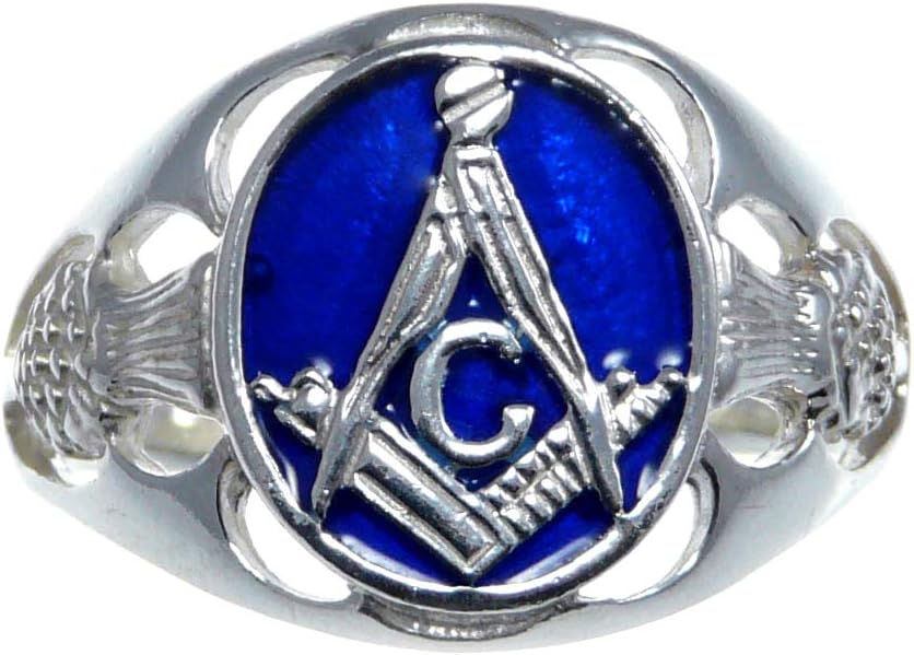 Sterling Silver Masonic Thistle Ring & Gift Box