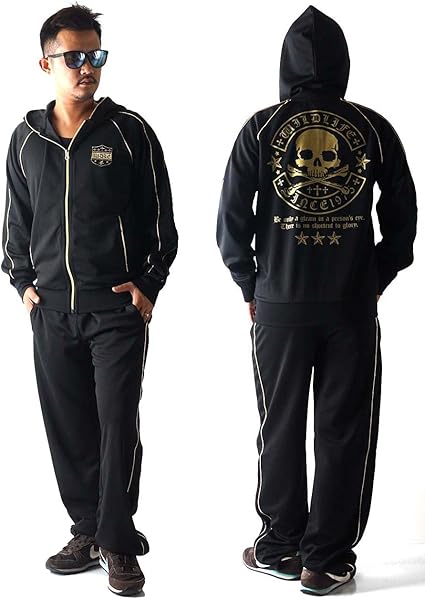 Amazon 大きいサイズ メンズ ジャージ 上下 パーカー セットアップ スカル スウェットパンツ Fwy3325k 5l ブラック メンズ 通販