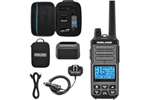Midland GXT67 PRO 5W GMRS Radio - Two-Way Midland Walkie Talkie - Repeater Capable, IP67 Waterproof, Active Noise Canceling, Hands-Free Operation, 99 Channels, 16-Hour Battery -1 Pack