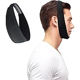 1 Pack Black Comfortable Chin Strap for CPAP Users, Chin Strap for Sleeping,Men and Women to Stop Snoring Universal Size- Keep Mouth Closed and Reduce Air Loss for Better Sleep