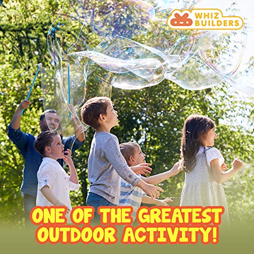 WhizBuilders Giant Bubble Wand Pack of 4 Outdoor Water Toys for Kids, Birthday Activity and Party Favor Wands to Make Bubbles - Thumbnail 7