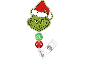 Jupswan Badge Reel Holder Retractable with ID Clip for Nurse Nursing - Name Tag Card Cute Funny Accessories with Alligator Clip for Office Student Work Hospital Women Monster