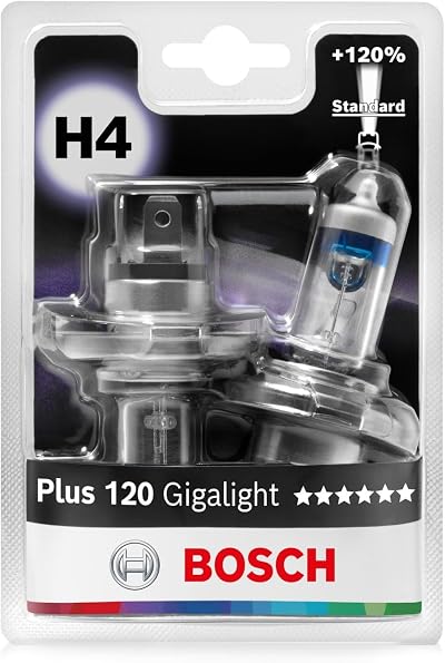 Bosch H4 Plus 120 Gigalight 12V 60/55W Pack of 2 P43t Socket Headlight Bulbs
