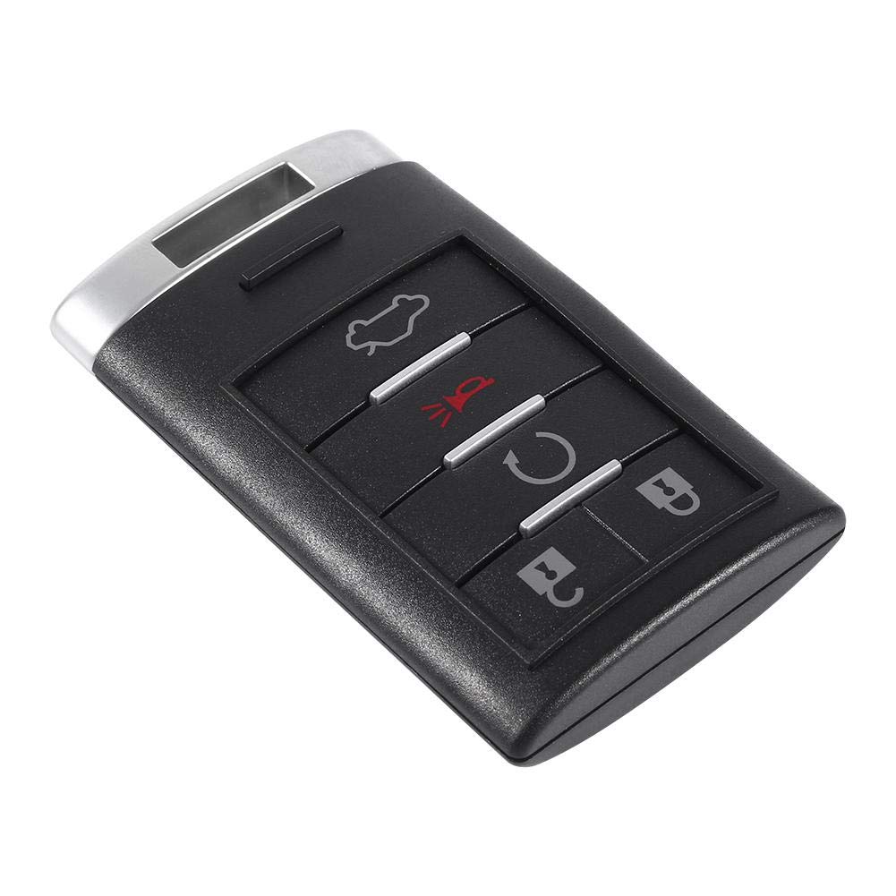 KIMISS Car Key Fob Case, Replacement 5 Buttons Smart Remote Key Shell Entry Fob Case Blade