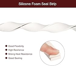 uxcell Silicone Foam Seal Strip, 0.12" x 1" x 16.4