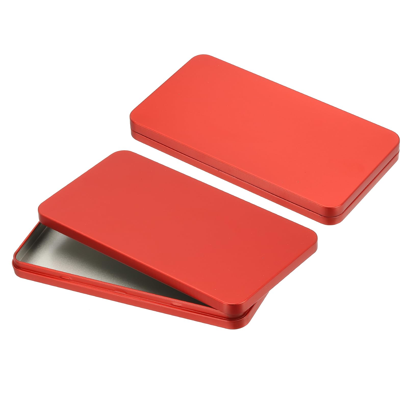 Photo 1 of PATIKIL Small Cash Box, 2 Pcs Money Holder Metal Tin Box Cash Tray Money Organizer Case for Cash Ticket Credit Card Check Gift, Red
