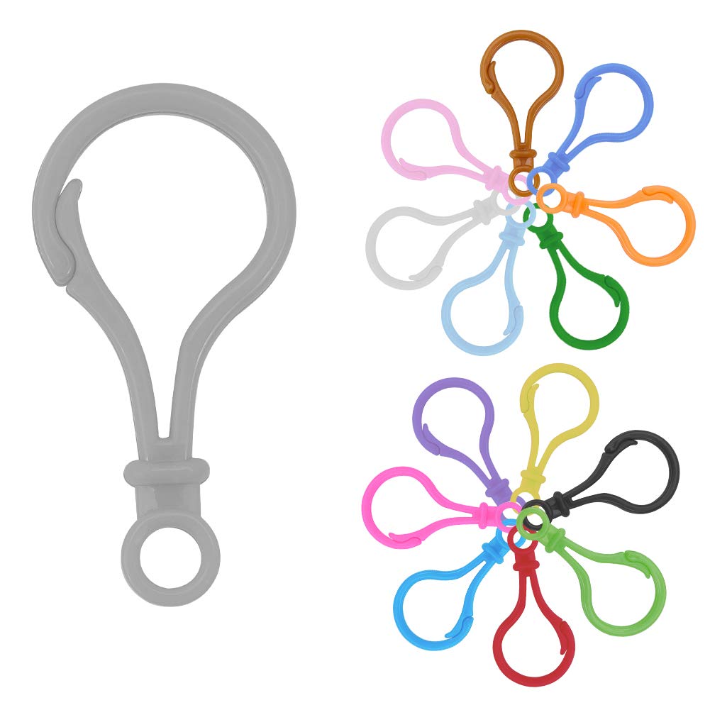 PH PandaHall 98pcs Plastic Lobster Claw Clasps, 14 Candy Colours Keyring Clasps Bulb Shaped Lobster Clasps Cute Snap Hooks Doll Pendant Hooks for DIY Craft Keyrings Chain Bag Charms Making