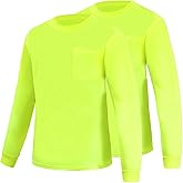 New Olym High Visibility Long Sleeve T Shirts Safety Fit Work Shirts Sun Protection Construction Shirts for Men