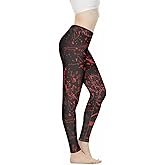 Irisjudy Women Full Length Leggings, Ethnic Geometric High Waist Stretchy Workout Tights, Ladybug Comfy Yoga Pants Plus Size