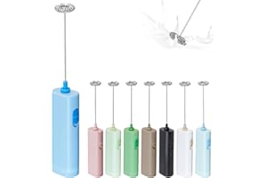 ELMWAY Portable Coffee Frother by ELMWAY, Battery Operated Electric Whisk, Mini Milk Frother Handled for Coffee, Latte, Matcha and Protein Powder - Blue