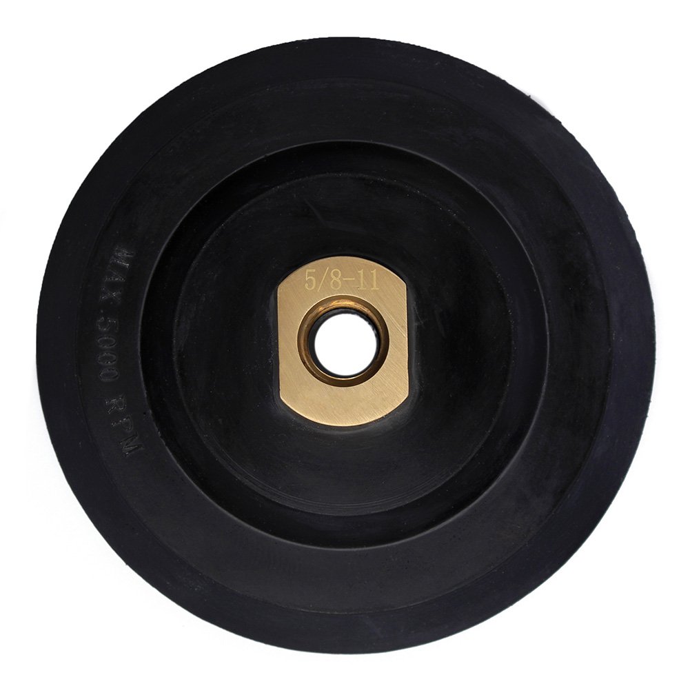 Z-LEAP 5 Inch Rubber Backer Pad/Hook and Loop Backing Pad with Arbor M14 for Grinder Polishing Grinding