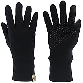 100% Merino Wool Gloves - Touchscreen Compatible - Grip Support - Thermal Moisture Wicking Glove Liners