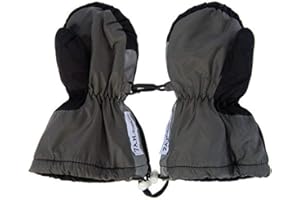 7 A.M. 7AM Enfant Long Cuffed Mittens, Black/Grey, Medium