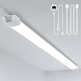 Amdelne 6000K 45W 5FT LED Batten Light IP65 Plug in Ceiling Strip