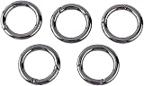 VBESTLIFE 5PCS Zinc Alloy Round Carabiner Snap Hook Keychain Buckle 28mm Black view 6
