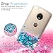 Moto G5 Plus Case,Moto G Plus 5th Generation Case with HD Screen Protector for Girl Women,LeYi Glitter Bling Shiny Liquid Moving Quicksand Clear TPU Phone Case for Motorola Moto G5 Plus ZX Blue
