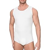 Landofgenie Mens Basic Onesie Sleeveless Crewneck Bodysuit Snap Crotch Romper