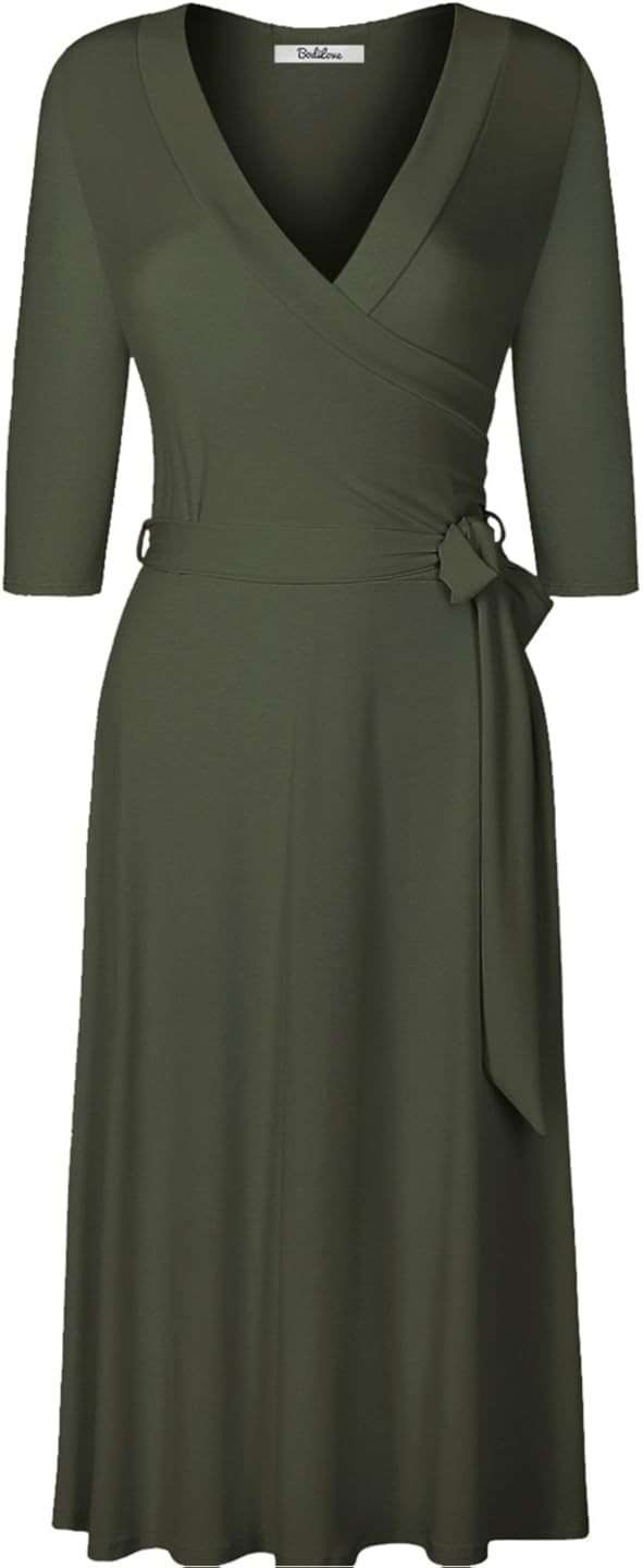 knee length wrap dresses