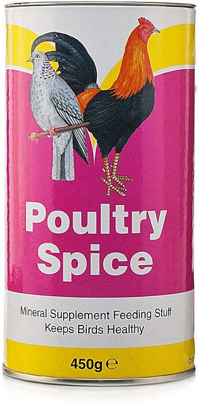 Battles Poultry Spice 450g Mineral Supplement for Bird Health Egg Shells Moult