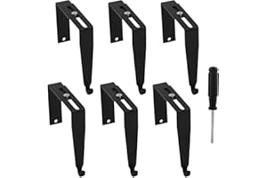 homfanseec 6 Pcs Adjustable Cubicle Hooks, Universal Cubicle Wall Hooks, Metal Cubicle Hangers with Cross Screwdriver, Fit Panels 1.57 to 3.54 in Thick Thickness(Black)