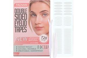 FADVAN Double-sided Eyelid Tape 720Pcs, Waterproof Invisible Eyelid Lifter Strips Ultra-Thin Natural long-lasting Without Sur
