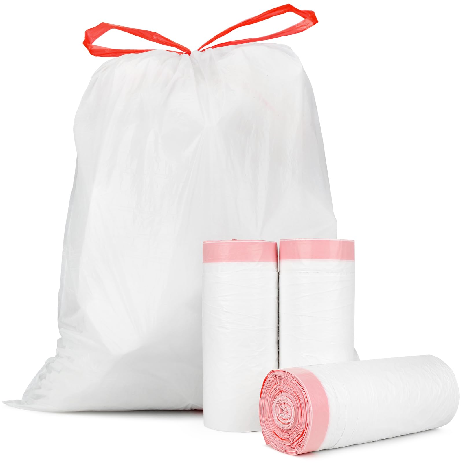 Photo 1 of Geiteoa 15-18 Gallon Drawstring Trash Bags - (102 Count) Ultra Large Trash Can Liners, Heavy Duty Strong White Plastic Garbage Bags for Home Kitchen Office Lawn Commercial