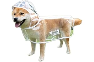 Dog Rain Coat Clear Pet Rain Jacket Lightweight Waterproof Raincoat for Small Medium Large Dogs(White,L Weight 3-4.5kg)