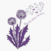 Magnet Dandelions Purple Ribbon Pancreatic Cancer Awareness Magnetic Vinyl Sticker 5"