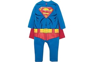 WARNER BROS Justice League Superman Zip Up Costume Coverall Newborn to Little Kid