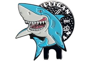 MULLIGAN HOOLIGAN Shark Golf Ball Marker + Magnetic Hat Clip, Funny and Unique Golf Gift, Premium Quality, The Perfect for Your Favorite Golfer, Golf Accessories for Any Occasions
