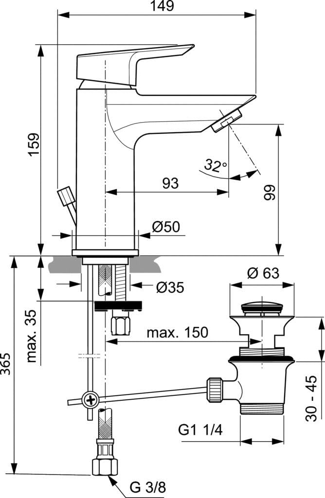 Ideal Standard a6543aa Sink Mixer bluestart - Image 3