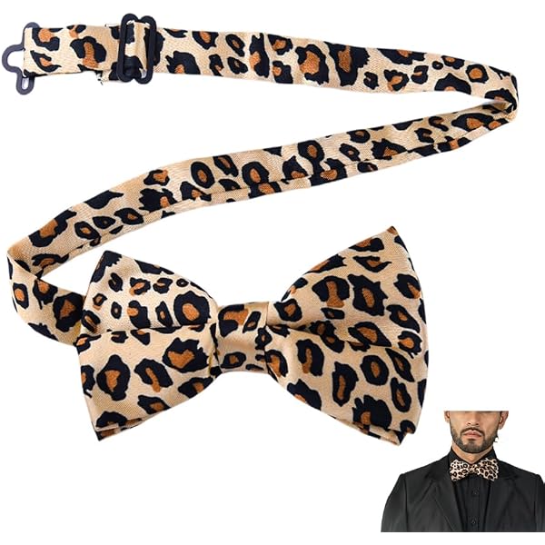 boxed-gifts Men's Cheetah Print Leopard Bowtie Polyester Pre-tied