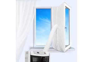 GULREAR Portable Air Conditioner Window Seal for Casement Window Air Conditioner Seal Window Kit 158 inch ac Window Seal Kit Hot Air Stop Air Exchange Guards with Zipper Portable air Conditioner Window kit