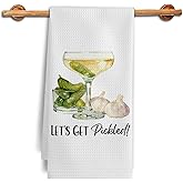 TAZSWDMM Funny Pickle Cocktail Kitchen Towels, Gifts for Pickle Lovers Dish Tea Towels, Gifts for Cocktail Lovers Decorative Hand Towels for Kitchen Bar, 16x24 Inch
