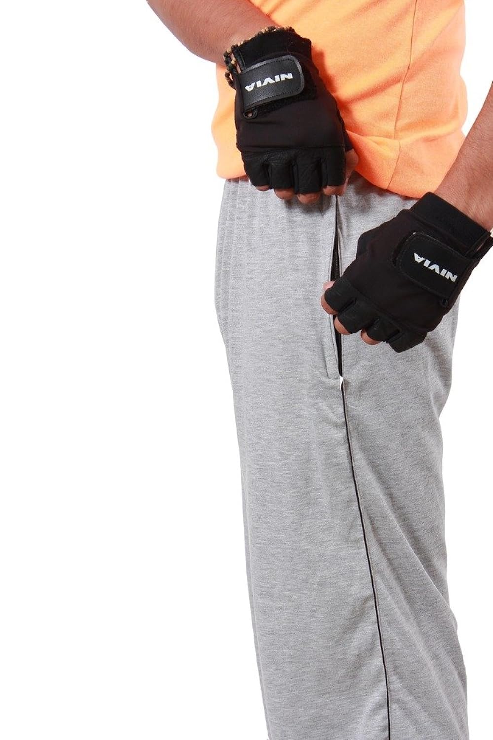 men's cotton blended track pants with zipper pockets