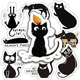 Black Cat Sticker - Waterproof Aesthetic Vinyl Decals, Cute Meme Stickers for Water Bottles, Laptops - Ideal for Adults, Teens