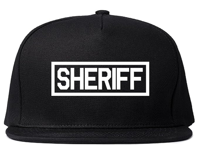 Sheriff County Police Snapback Hat Cap Black at Amazon Men’s Clothing store