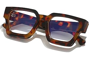 AIEYEZO Square Thick Frame Glasses for Women Men Fashion Blue Light Glasses Trendy Chic Computer Eyeglasses