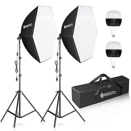 GEEKOTO Softbox Photography Lighting Kit: Professional Studio