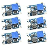 DZS Elec 6pcs Mini DC-DC Adjustable Boost Converter Voltage Regulator 2V-24V to 5V-28V 2A Step-Up USB Input Power Module DIY 5V 9V 12V 18V 24V DC Power Supply Module