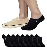 Sperry Men's Cushioned No Show Socks 8-Pack – Moisture-Wicking, Non-Slip Fit, Low Cut Ankle Socks for Everyday Wear