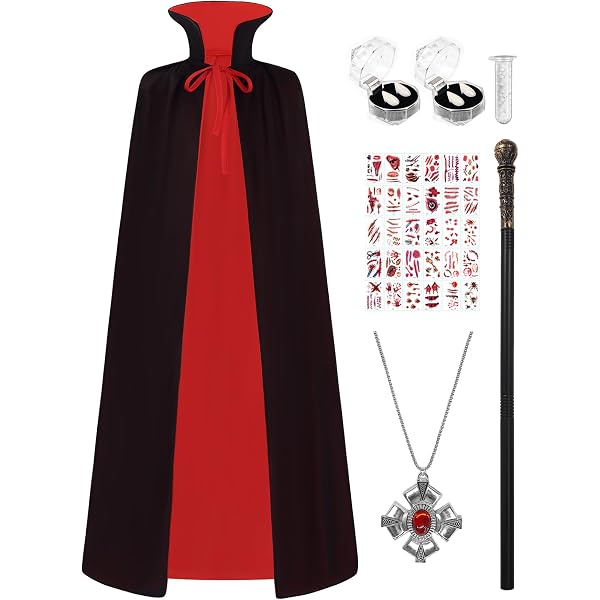 ITMNMNL Capa De Vampiro Doble Cara – Capa Negra Y Roja Con Capucha Para Halloween Y Cosplay (175 Cm)
