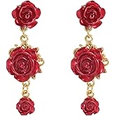 HETICA Vintage Rose Earrings for Women, Rose Flower Drop Earrings Jewelry Gifts for Women