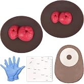 MedEduQuest Sticky Loop Ileostomy Simulators | Double-Barrel Stoma Training Model Set, Multi-Skin Tone Ostomy Care Practice Models for Medical Training and Patient